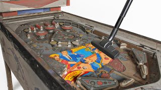 Professional Restoration of a Rare Vintage Pinball Machine  Bally Bullfight Pinball Table [upl. by Ynabe]