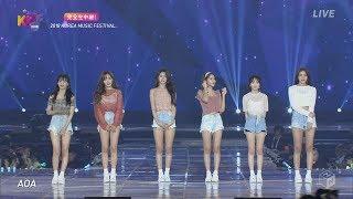 FHD 180802 AOA Bingle Bangle  Excuse Me  Heart Attack  Korea Music Festival [upl. by Litman]