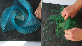 Spiral String Art  String Art Tutorial  DIY String Art  WooGlobe [upl. by Kolnos]