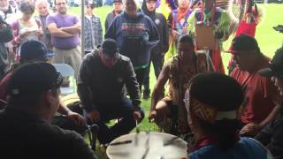 Black Bear singers  Akwesasne Pow wow 2016 intertribal [upl. by Nnylyak]