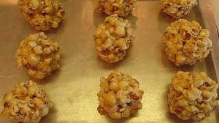 Bettys OldFashioned Caramel Popcorn Balls  Halloween Fun with Carter [upl. by Rimola]