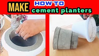 1411  how to make cement pot  cement ka gamla kaise banaye [upl. by Enwad]