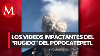 quotAhora si ya me espantéquot Captan caída de fragmentos incandescentes del Popocatépetl [upl. by Aicetel]