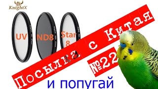 Попугай и защитный фильтр с Aliexpress посылка KnightX MC UV 49  77 MM Filter for Nikon Canon EOS [upl. by Teuton325]