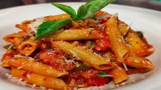 Spicy Pasta Recipe  Quick simple and delicious   Penne Arrabiata  Italian Pasta Recipes [upl. by Ihcur887]