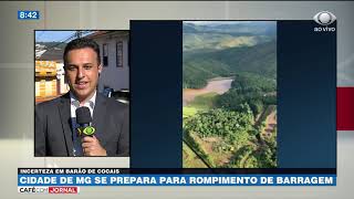 Barão de CocaisMG se prepara para rompimento de barragem [upl. by Enomys]