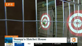 Axe throwing at Stumpys Hatchet House [upl. by Iaverne]