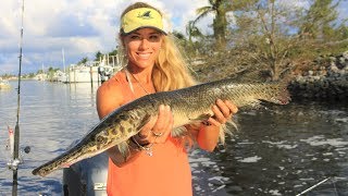 Unexpected amp RARE CATCH Freshwater Fish Caught in Saltwater Canal Inshore Fishing [upl. by Ninette]