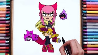 How to Draw Melodie From Brawl Stars  New Mythic Brawler  Melodie  Step By Step Easy Drawing [upl. by Derreg685]