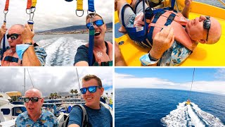 Dadstrider goes PARASAILING in Tenerife HILARIOUS fun excursion [upl. by Thadeus]