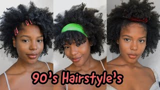 Trendy 90s Inspired Hairstyles on Natural 4c Hair [upl. by Esirehs]