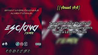 Esclava REMIX Letra Bryant Myers Feast Anonimus Anuel AA y Almighty [upl. by Nortna]