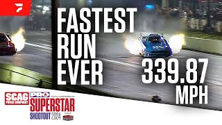 The Fastest Drag Racing Run Ever Laid Down At PRO Superstar Shootout [upl. by Roselani952]