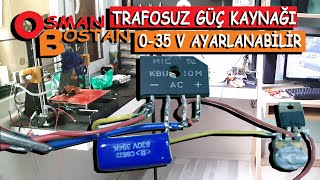 TRAFOSUZ 220 VOLT 12 VOLT Ã‡EVÄ°RME  AYARLI 039V ARASI  GÃœÃ‡ KAYNAÄI  KENDÄ°N YAP  DIY [upl. by Yniffit]