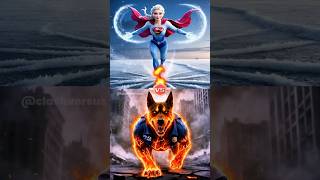 Frozen Elssa Supergirl and Spiderman vs Dog Flame Monster and Robot Police [upl. by Jepum]