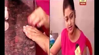 Watch in Video The main actress of Esho Maa Lokkhi serial doing some nail painting [upl. by Aihsilef]