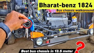 Bharatbenz 1824 135 meter Bus Chassis Walkaround 🔥 Best in segment  Its Highway Time [upl. by Amity]