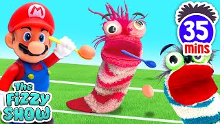 Best Of Fizzy amp Super Mario Playing Sports Games amp Oozy Doozy Surprises  Fun Compilation For Kids [upl. by Terrena]