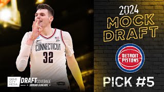 5th Pick Detroit Pistons  2024 Mock Draft [upl. by Furgeson]