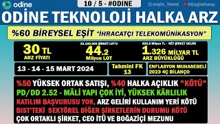 ODÄ°NE TEKNOLOJÄ° HÄ°SSE HALKA ARZ quotÄ°YÄ° ve KÃ–TÃœquot [upl. by Landbert]