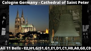 Cologne Cathedral Kölner Dom  Plenum of 11 Bells The Sound of Each Bell amp All Bells Ringing 🔔 [upl. by Shah]