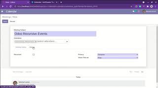 365 Calendar Recursive Event Odoo [upl. by Arbmat]