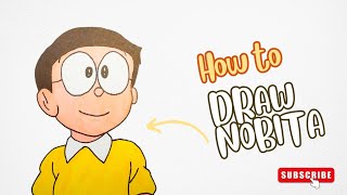 How to Draw Nobita cartoon Drawing  Nobita Drawing From Doraemon  Nobita Drawing Easy [upl. by Beal]