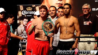 CANELO ALVAREZ VS JOSESITO LOPEZ  FULL WEIGH IN amp FACE OFF VIDEO [upl. by Drofnats]