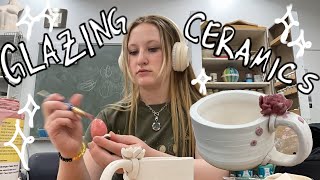 A Chill CeramicGlazing Vlog ☕️ as a University Student 🌌 Satisfying lowkey ASMR  ellie mellie [upl. by Jessen]