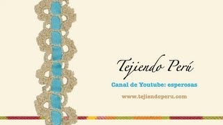 Cenefa para aplicar tejida a crochet  8 con pasacintas [upl. by Tenaej528]