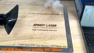 Speedy Laser 60W CO2 laser marking machine on wood for 300300mm working area engraving [upl. by Camellia]