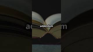 Addendum  Meaning amp usage WordOfTheDay Vocabulary LearnEnglish [upl. by Nomyar]