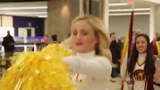 USC Trojan Marching Band surprise performance at LAX [upl. by Esilram524]