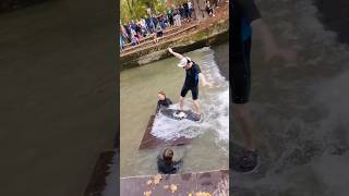 Skimboarders taking over the Eisbachwave im Munich skimboardingsurfingriversurfing [upl. by Tocci]