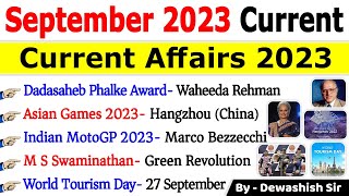 September 2023 Monthly Current Affairs  Current Affairs 2023  Monthly Current Affairs 2023current [upl. by Enaols]