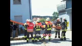 Feuerwehr Rettungsschlauch Einsatz als Alternative zur Leiterrettung Übung [upl. by Onilegna]