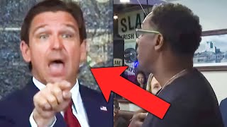 DeSantis FREAKS OUT After Being Confronted By Black Man During Conference [upl. by Ailyt]