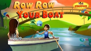 Row Row Row Your Boat English 3D Nursery Rhyme With Lyrics  KidsOne [upl. by Kimmy741]