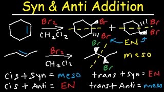 Syn and Anti Addition  Enantiomers Meso Compounds Constitutional Isomers amp Diastereomers [upl. by Chauncey]