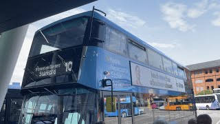 Original speed BN72 TTY 35940  First Potteries 101 Hanley Bus Stn → Stafford Rail Stn [upl. by Aihsile]