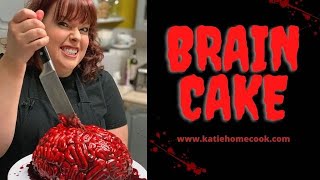 Easy Brain Cake Recipe  Perfect for Halloween Red Velvet Cake with cream Cheese frosting [upl. by Anigue]