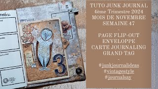 TUTO JUNK JOURNAL SEMAINE 47PAGE FLIPOUT journalsay vintagestyle craftwithme scrapaddict diy [upl. by Fezoj]