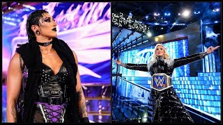 WrestleMania 39 Saturday Entrances of Rhea Ripley and Charlotte Flair  Samantha Irvin Introduction [upl. by Erdnoed149]