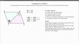 Euclids Elements Book 1  Proposition 34 [upl. by Ahsitak]