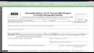 Foreign disregarded entity Form 8858  for International Tax Strategies [upl. by Colver]