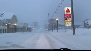 Early morning snowstorm Main Street Madawaska Maine [upl. by Aket]