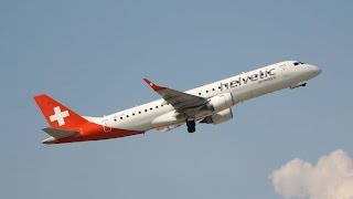 Helvetic Airways Embraer 190LR HBJVR departure at Munich Airport Abflug München Flughafen [upl. by Eki]