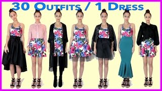 30 Outfits With 1 DRESS 30 New Outfit Ideas with 1 Dress [upl. by Ardnasak228]