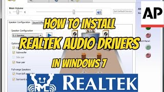 How to install Realtek HD audio drivers in windows 7  ASHRAF PASHA [upl. by Annai]