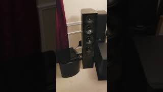 Quick demo Emotiva Revel and SVS subs 2 channel audio [upl. by Avirt]